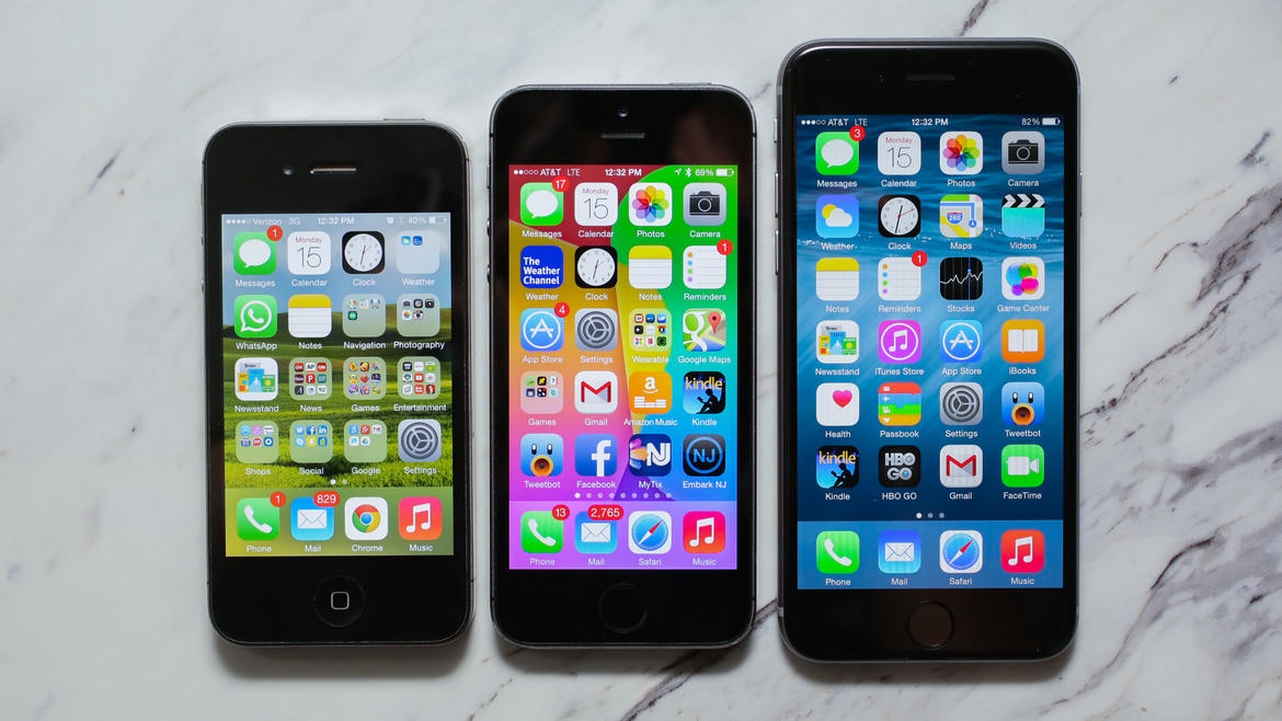 Apple iPhone 6 with iPhone 5S and iPhone 4S