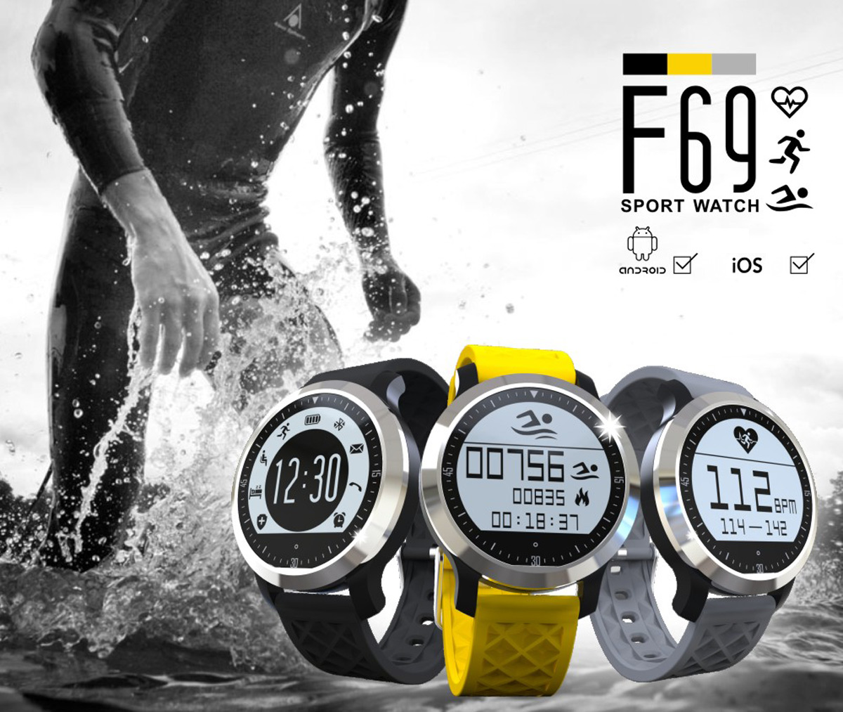 F69 Smart BT Swimming Watch on Flash Sale