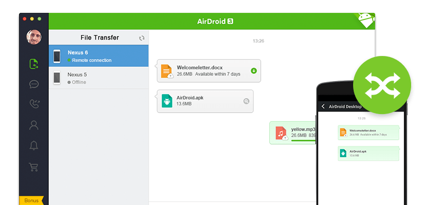 AirDroid 3 : Access your phone from your PC/Mac