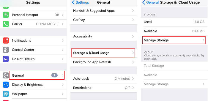Check what is eating up your iPhone storage
